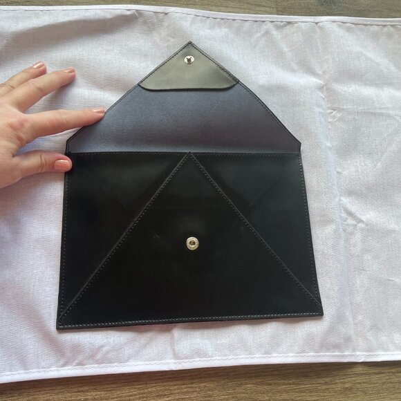 La Bagagerie Jean Marlaix Paris - Leather Envelope Clutch  $60 - Picture 3 of 14